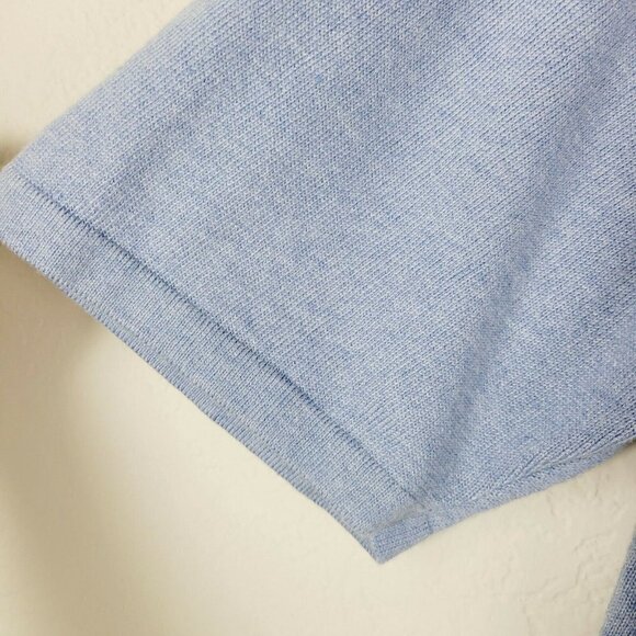 Vintage Hugo Boss Sz Large Knit Sweater Short Sleeve Light Blue Preppy Casual - Picture 4 of 9